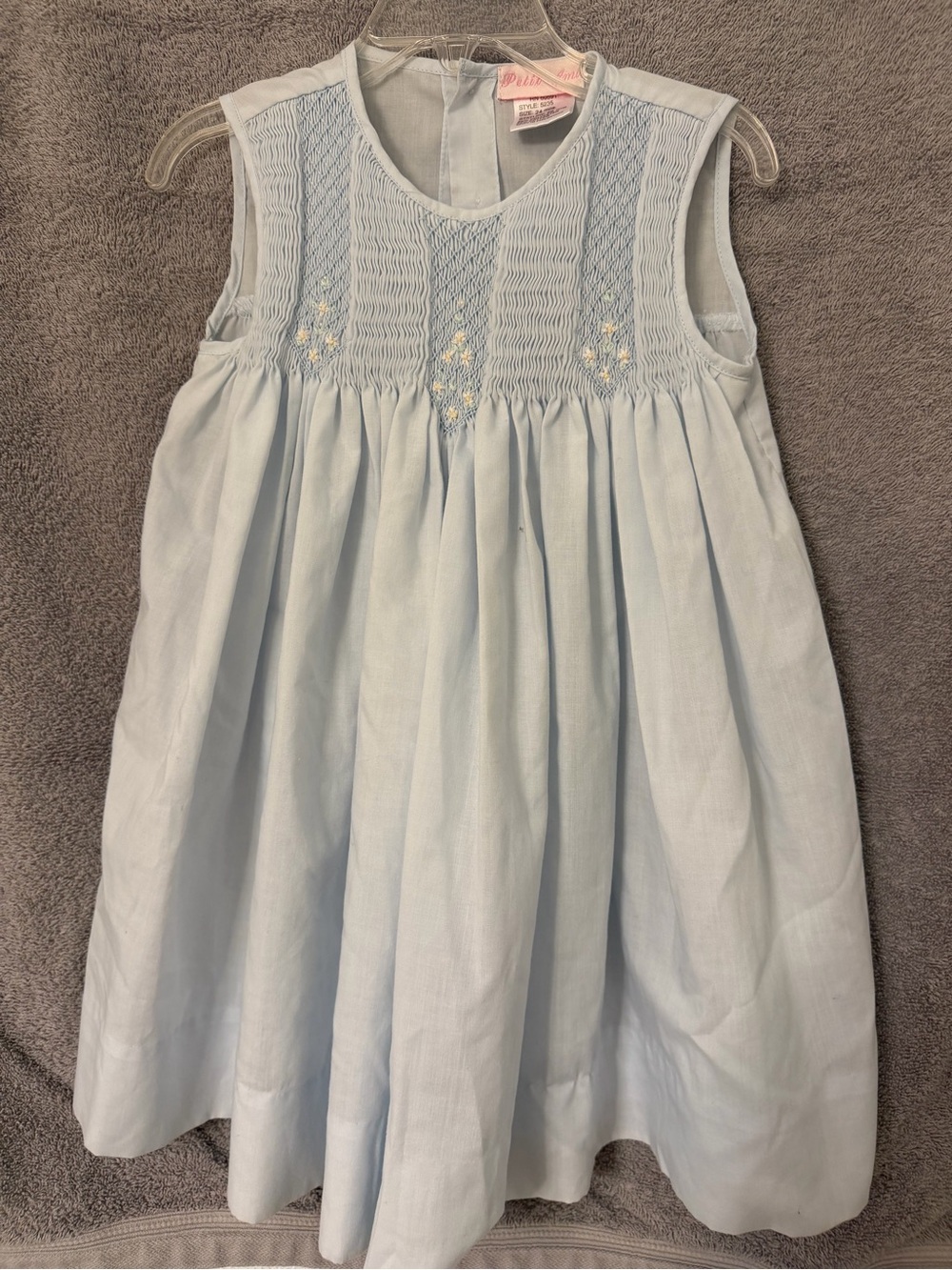 Pippa & Julie Pale Blue Smocked Sleeveless Dress